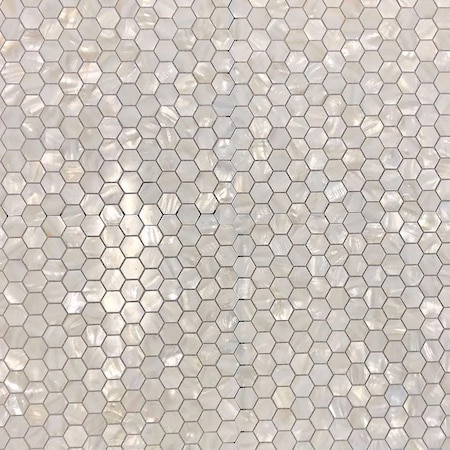 Apollo Tile Pearl Hexagon Mosaic 18.69 sq.ft 11.6 in. x11.6 in. Shell Tile, 20PK APLSMA99007EC49
